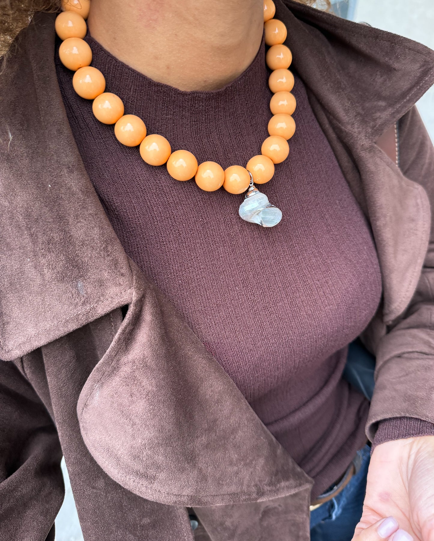 JULIA XL SWIRL NECKLACE ORANGE