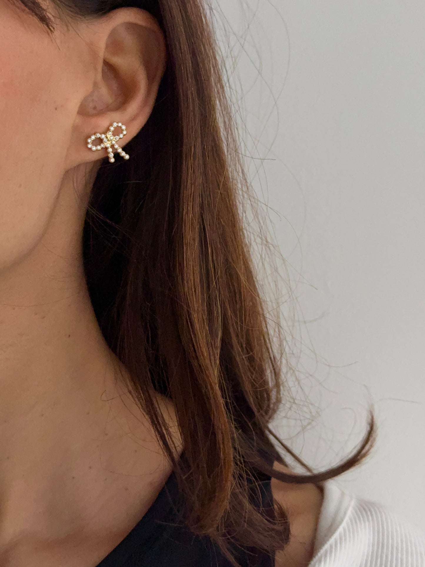 Diamond Bow Earrings