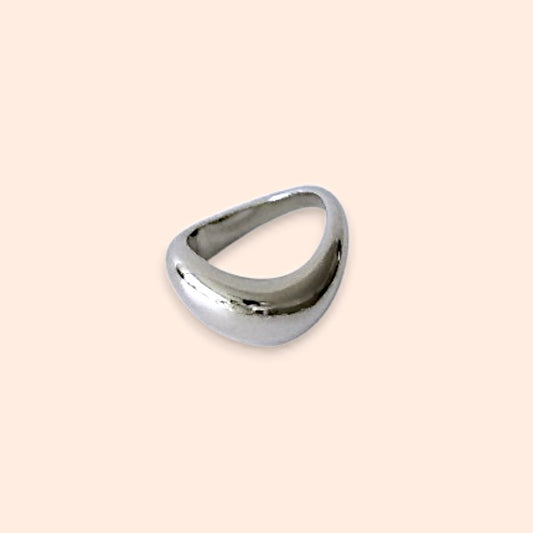 Stainless steel ring basic silver