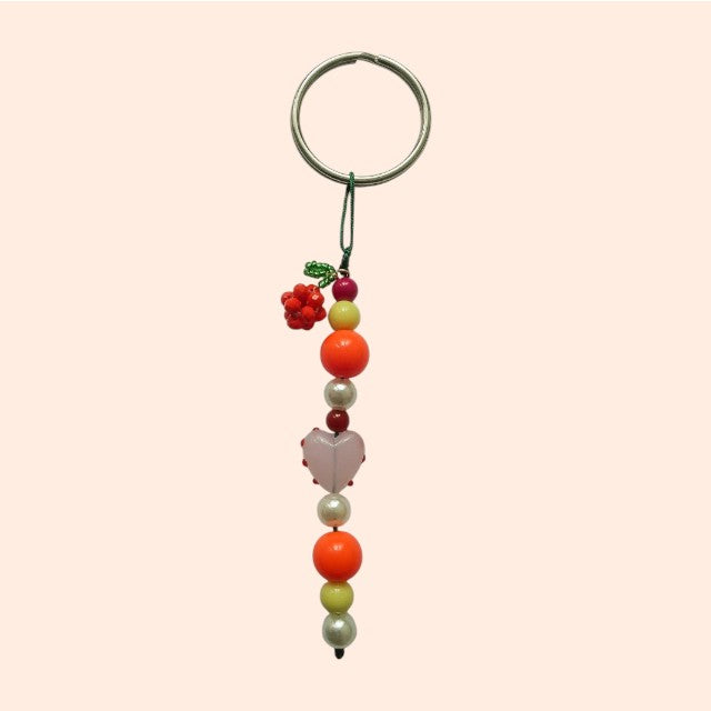 Cute Key Chain With Fruit and Heart
