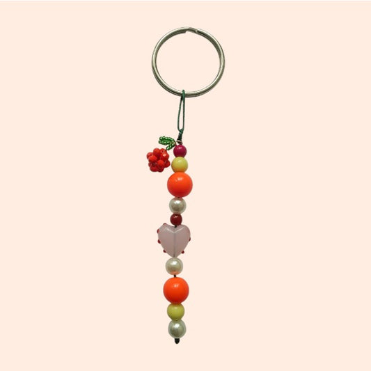 Cute Key Chain With Fruit and Heart
