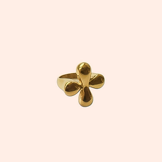 Golden Flower Statement ring