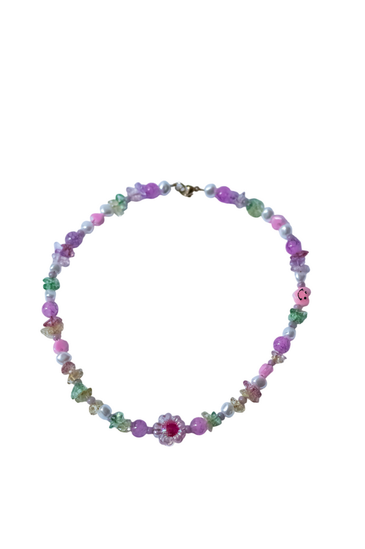 Summer choker necklace with flower