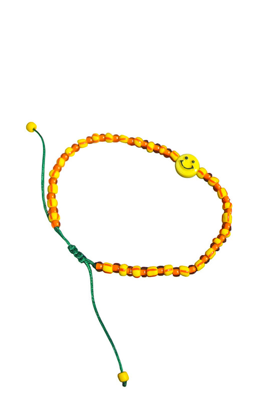 Smiley Anklet Bracelet Colorful Beads