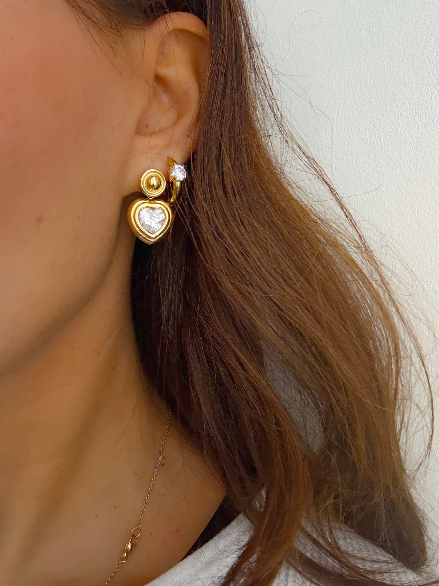 Stainless steel heart earrings