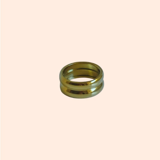 Stainless steel ring classic golden