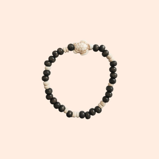 Summer bracelet wooden beads and turtle men