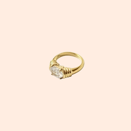 Golden gemstone ring