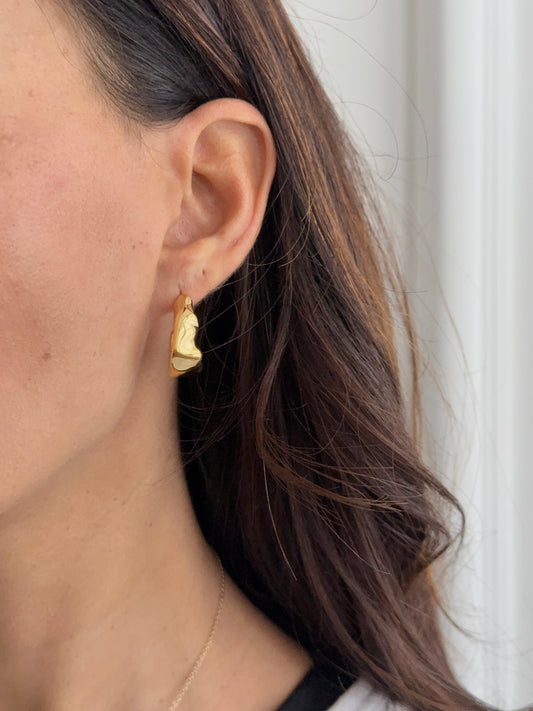 Textured Open Hoop Earrings