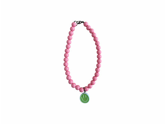 PINK SMILEY KEYCHAIN/BAG CHARM